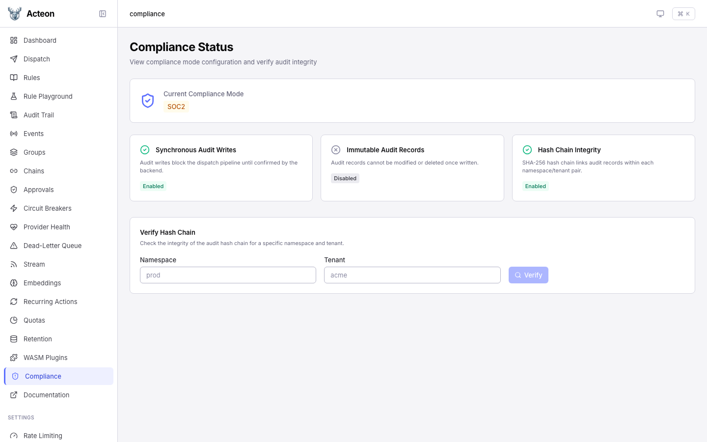 Compliance Status — SOC2