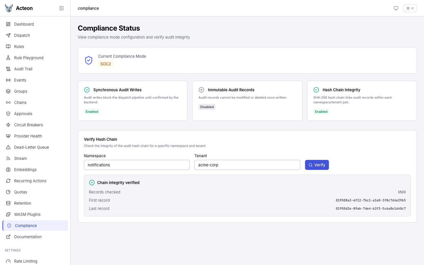 Chain Verification — Valid